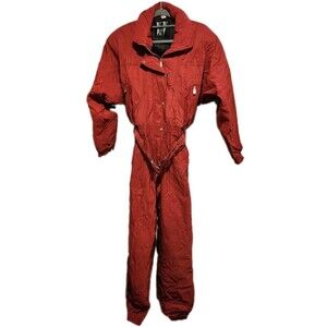 Vintage VdeV Paris One Piece Womans Ski/Snow Suit 80s/90s Red Size 8